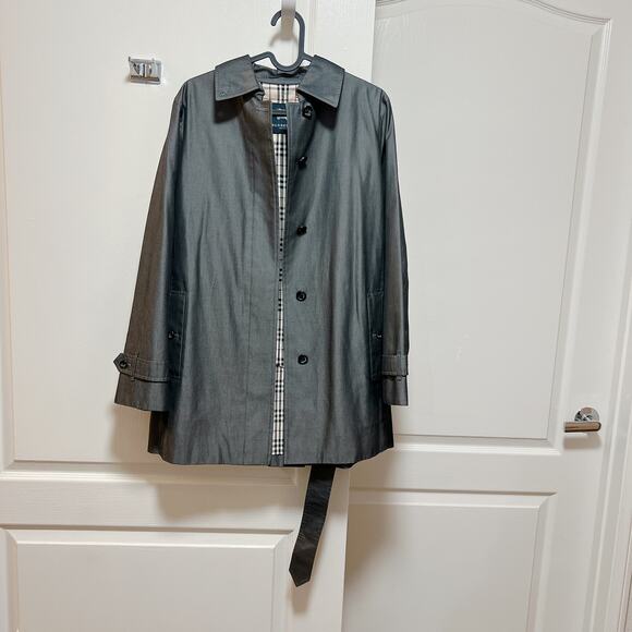 BURBERRY Grey trench coat Nova Check - Picture 1 of 9